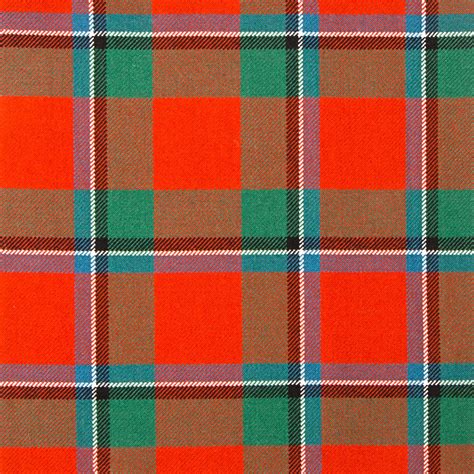 Sinclair Red Ancient Heavy Weight Tartan Fabric Lochcarron Of Scotland