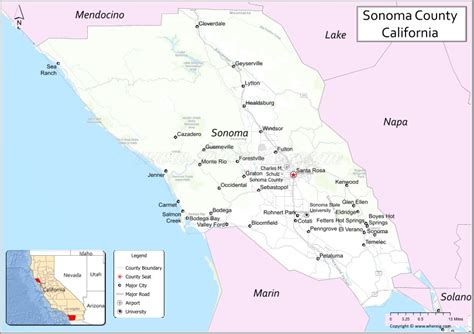 Sonoma County Map California Cities In Sonoma Country Places To