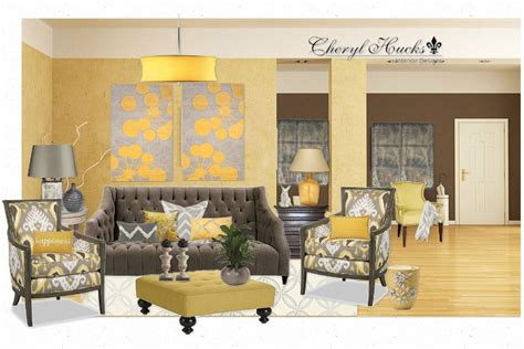 Renderings Cheryl Hucks Interior Designs Transitional Gold Gray And