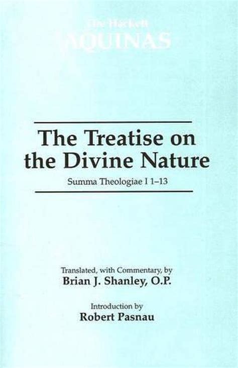 The Treatise On The Divine Nature Summa Theologiae I 1 13 By Thomas Aquinas En 9780872208056