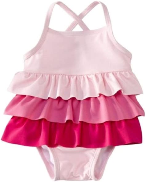 Circo Girls 1 Piece Ruffle Swim Suit 6 Months Infant And