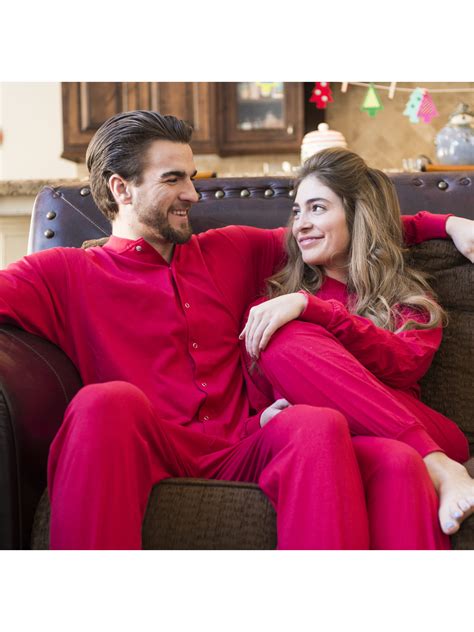 Red Long Johns Pajamas With Funny Rear Flap No Entry Sleeper