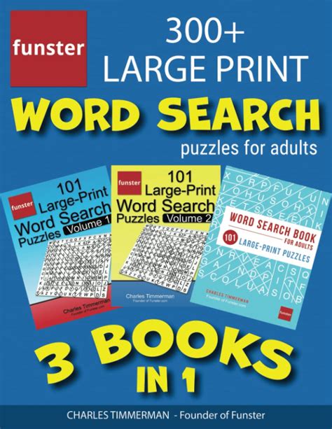 Funster 300 Large Print Word Search Puzzles For Adults 3 Books In 1