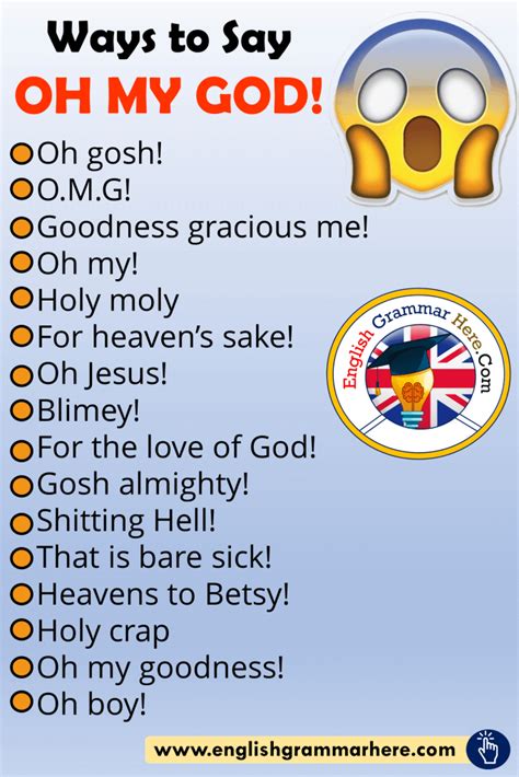 Ways To Say OH MY GOD English Grammar Here