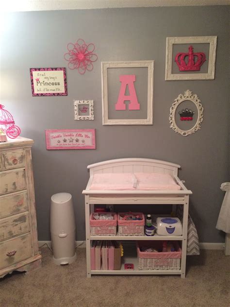 Baby Girls Nursery Pink And Gray Diy Wall Decor Baby Room Diy Baby