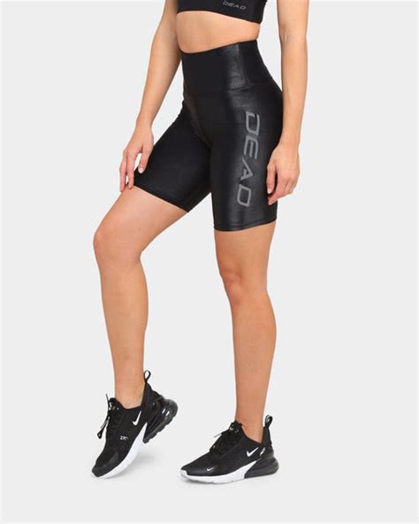 dead sport women s wet look bike shorts black culture kings nz