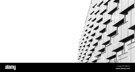 Abstract Modern Architecture Fragment Over White Background Corners