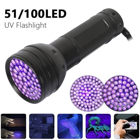 Escolite Uv Flashlight Black Light 100 Led 395 Nm Ultraviolet