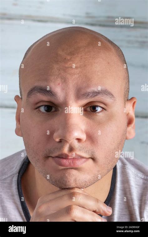 Attractive Bald Man Looking At Camera Stock Photo Alamy