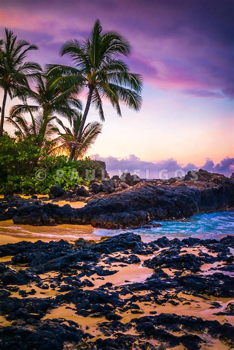 Art Print And Stock Photo Secret Beach Makena Cove Maui Hawaii Sunrise