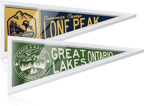 Wesiti 2 Pieces Pennant Frame 12 X 30 Inches Wood Flag