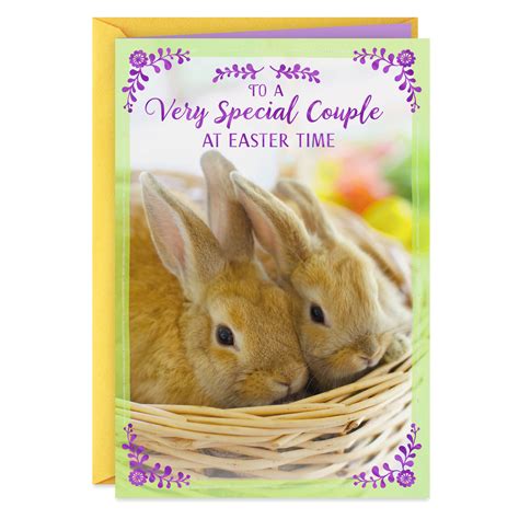 Two Bunnies In Basket Easter Card For Couple Greeting Cards Hallmark