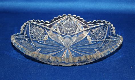 Antique Libbey Glass Co Cut Glass Empress Pattern Dish Etsy