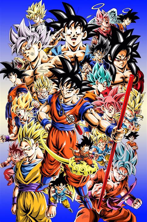 Goku All Forms Poster Medium In 2021 Dragon Ball Wallpaper Iphone