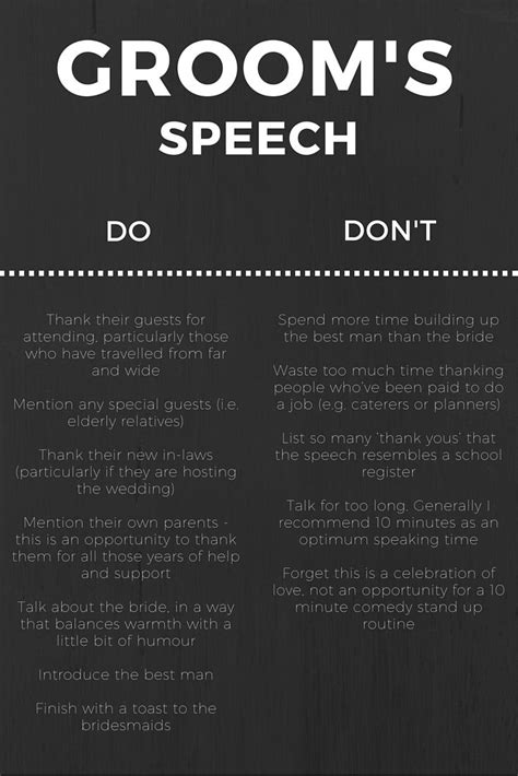 Groom Speech Dos And Donts Grooms Speech Best Man Speech Perfect