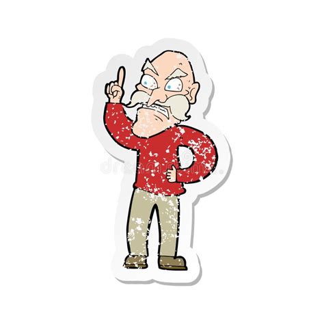 Retro Distressed Sticker Of A Cartoon Old Man Laying Down Rules Stock