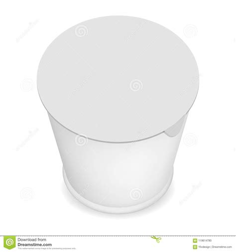 Download Yogurt Closed Box Mockup, Realistic Style Stock Vector - Illustration of bucket, pack: 119614780