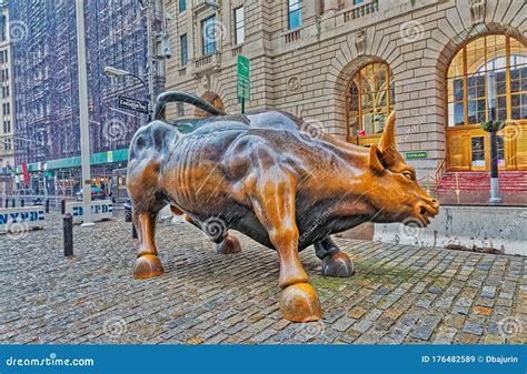 Charging Bull In Lower Manhattan New York Editorial Stock Image Image