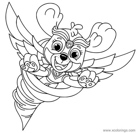 Skye From Paw Patrol Mighty Pups Coloring Pages