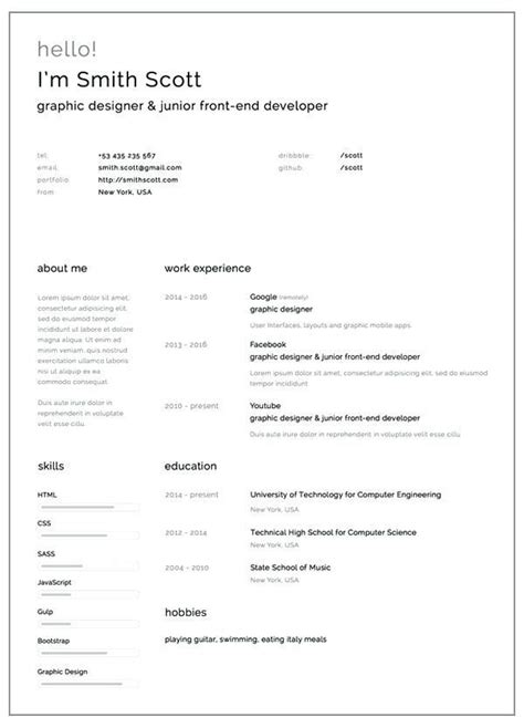 To make your creative graphic design resume shine, enrich it with action words. free it resume templates simple and free resume template free student resume templa… | Free ...