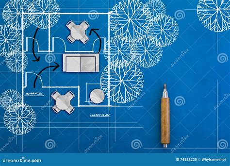 Doodle Of Architecture Blueprints And House Plans Stock Image Image