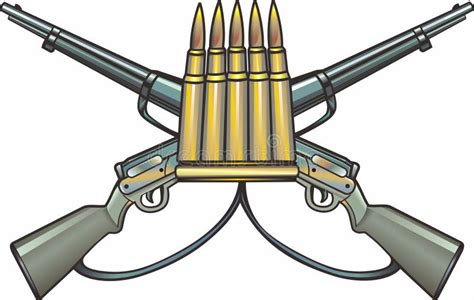 Crossed Guns And Ammo Stock Vector Illustration Of Shoot 74361335