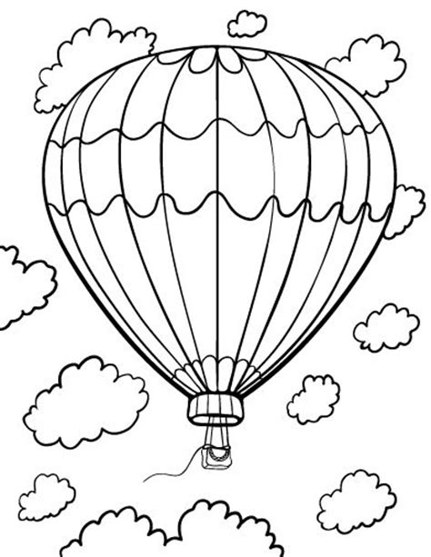 Free Hot Air Balloon Coloring Page | Hot air balloon drawing, Hot air balloon craft, Balloon