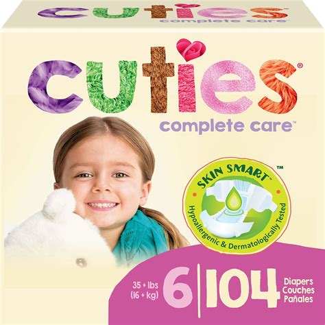 Cuties Complete Care Baby Diapers Size 6 104 Count