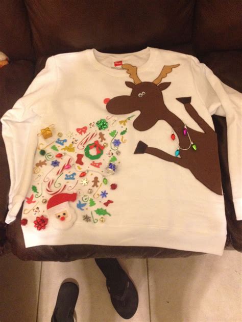 My Replication Of A Reindeer Throwing Up Ugly Christmas Sweater I Found On Pintere Easy Ugly
