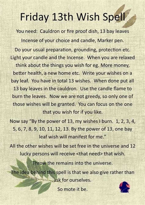Friday The 13th Wish Spell Using Bay Leaves Wish Spell Spells For