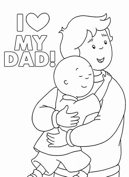 Coloring Dad Happy Pages Fathers Caillou Father
