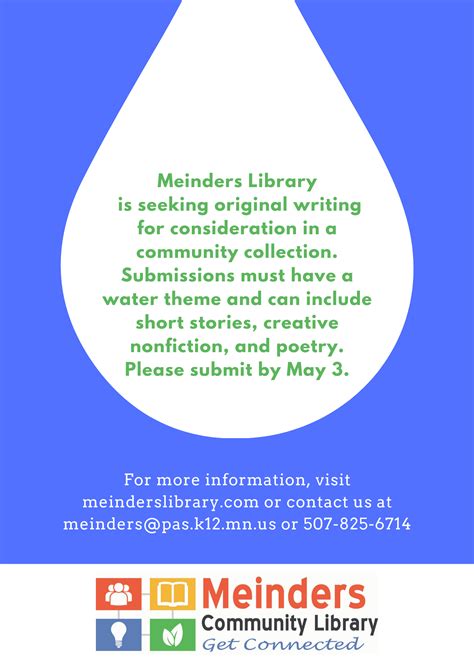 Water Stories Submissions Meinders Community Library