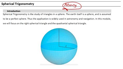Solution Math115g Spherical Trigonometry Spheres And Right Spherical