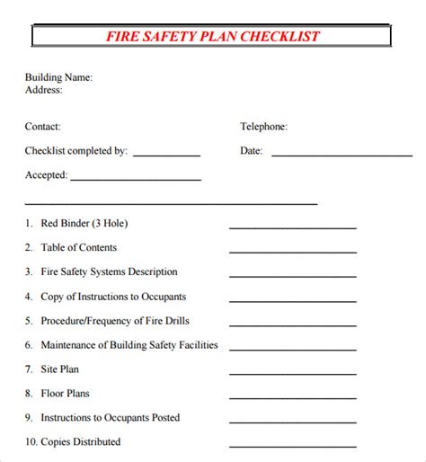 Personal Safety Plan Template