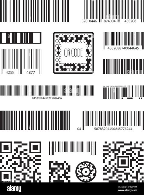 Qr Code Bar Code Scanning Product Symbols Laser Code Message Vector