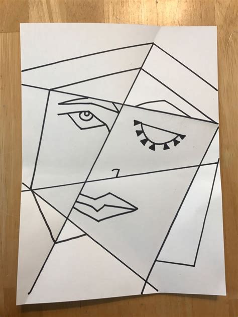 Cubist Picasso Portrait Lesson Using Folded Paper Picasso Portraits