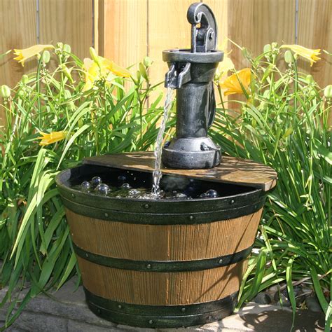 Beckett Water Pump With Lighted Barrel Fountain