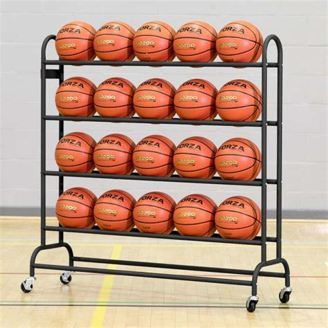Sports Ball Storage Rack Ball Cart Trolley Net World Sports