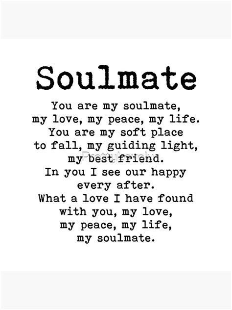 You Are My Soulmate Love Poem Poster By Prettylovely Redbubble