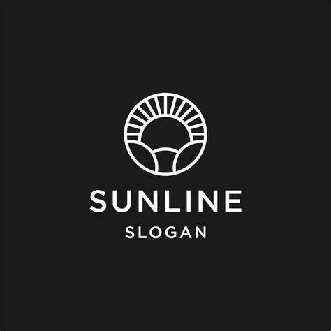 Premium Vector Sun Logo Line Art Icon In Black Backround
