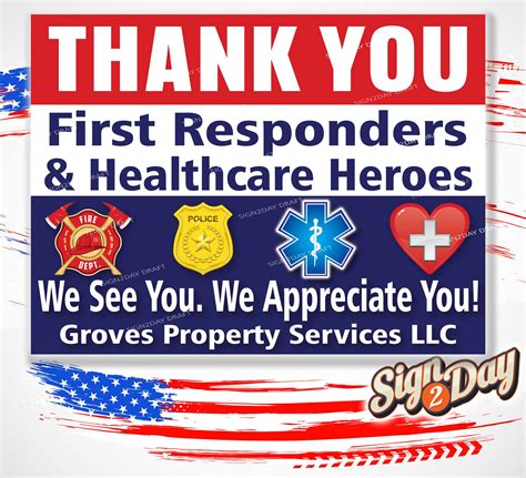 First Responder Thank You Signs Sign2day