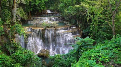 Huay Mae Khamin Waterfall In Khuean Srinagarindra National Park