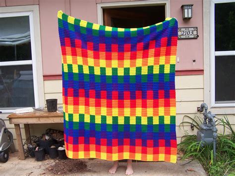 Crocheted Rainbow Afghan By Crochetty Spinner On Deviantart