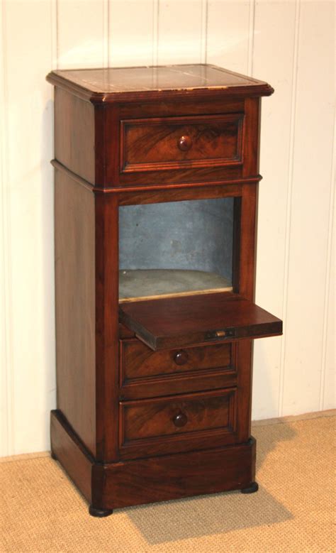 Padstow white bedside table £139.95. French Walnut Tall Bedside Cabinet - Antiques Atlas