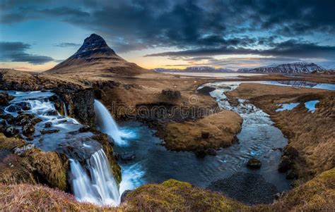 Iceland Landscape Sunrise At Mt Kirkjufell Stock Image Image Of