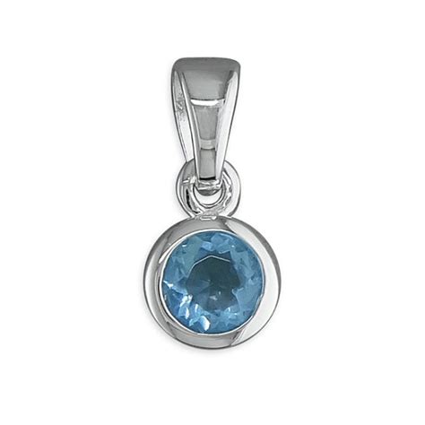 Sterling Silver December Birthstone Pendant With Sterling Silver 18