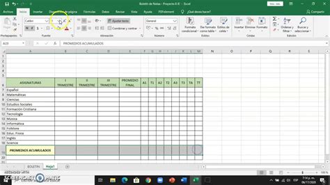 Como Crear Una Plantilla Lista Nota De Calificaciones En Excel Youtube Images