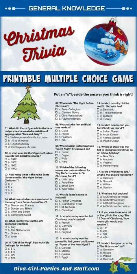 Printable Christmas Trivia Game