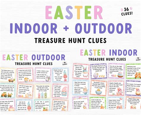 Easter treasure hunt clues indoor easter scavenger hunt for kids