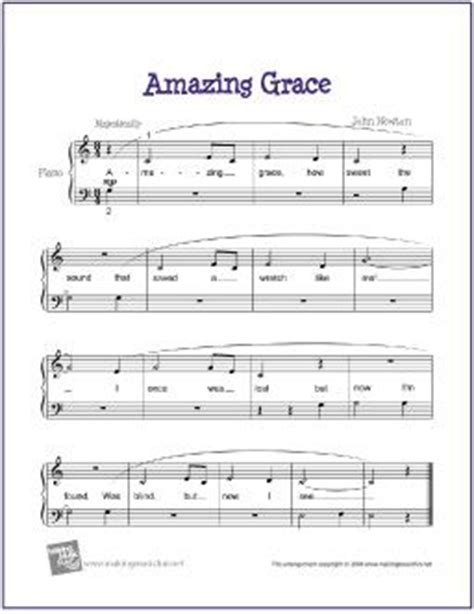 5 pages, 3 pages of music, cover included! Amazing Grace | Piano Sheet Music | Beginner & Easy | Piano Sheet Music, Music, Piano sheet